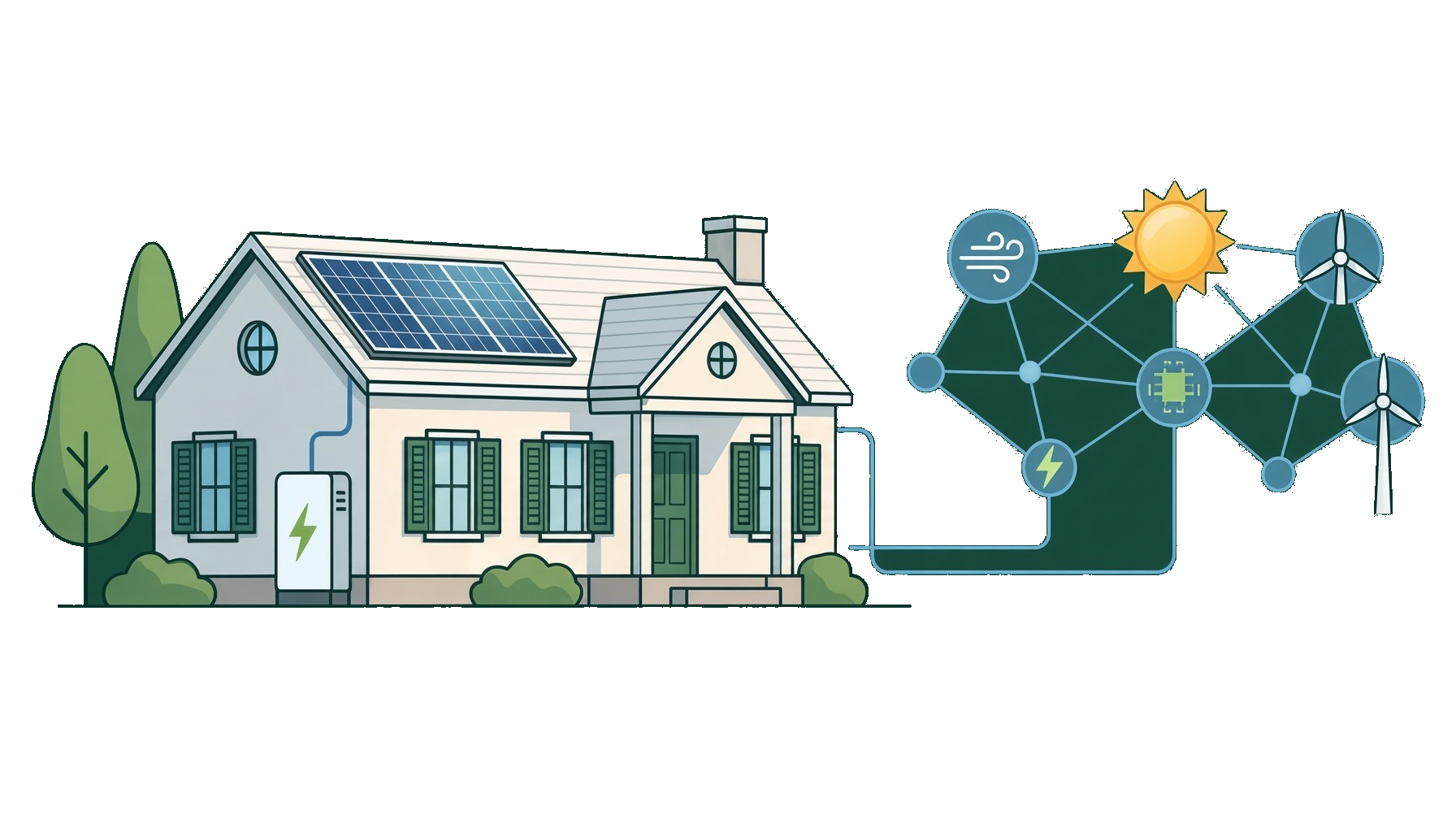 Bermuda cottage with rooftop solar, a home battery, and a mesh energy network